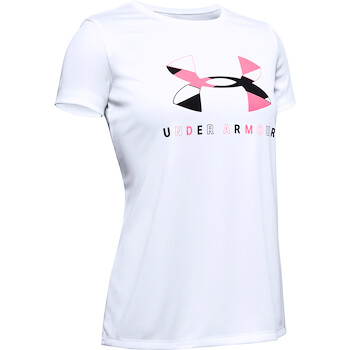 Dievčenské tričko Under Armour Tech Graphic Big Logo biele