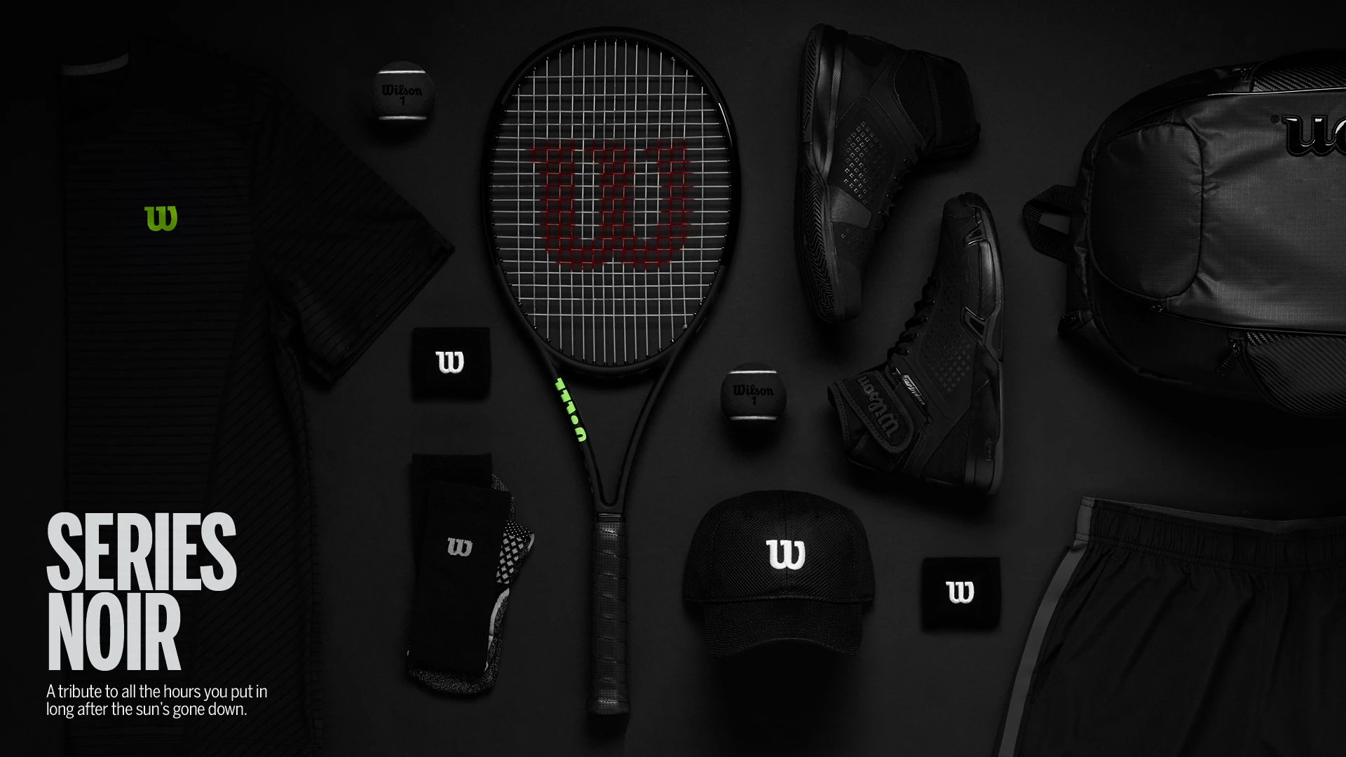 Tenisové vybavenie z limitovanej edície Wilson Black Edition