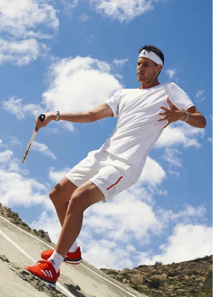 Dominic Thiem a pánské tričko na tenis adidas SMC Tee