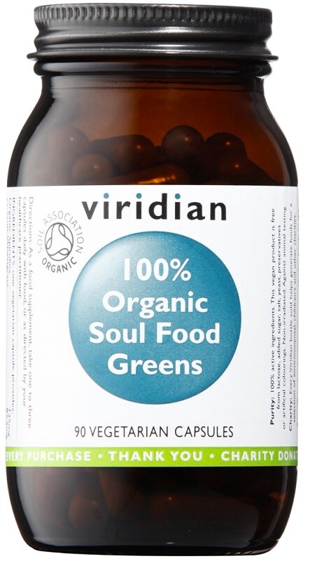 Viridian 100% Organic Soul Food Greens (Zmes zelených superpotravín) 90 kapsúl